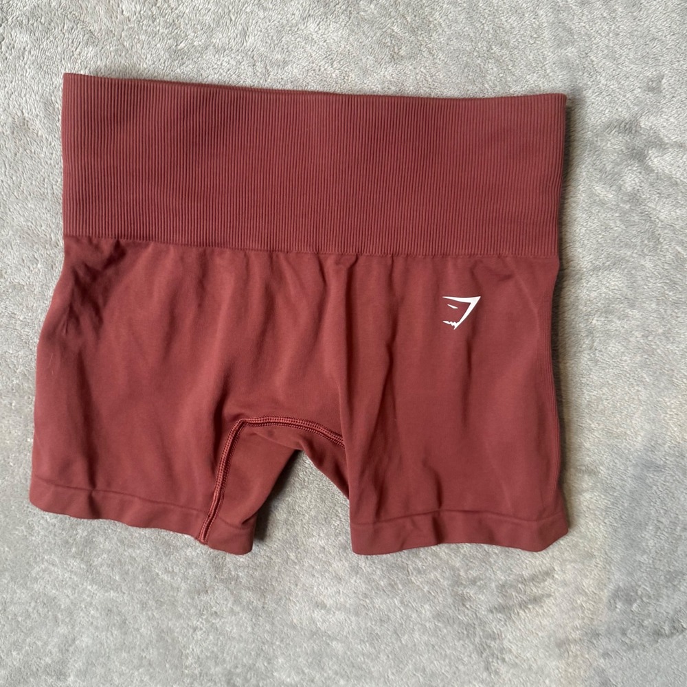 Gymshark Vital Seamless High Waisted Shorts Maroon Burgundy Red Size XS